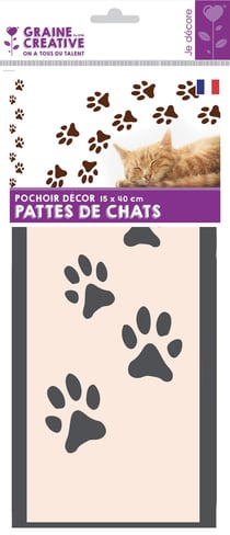 Pochoir 15 x 40 cm Frise pattes de chat