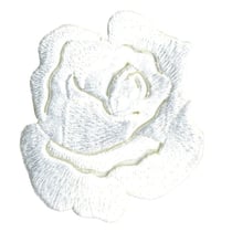 Lot de 3 écussons thermocollants Rose blanc 4cmx5cm