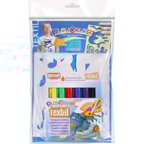 Gouache pour textile Playcolor 6 pcs + Pochoirs Garçon