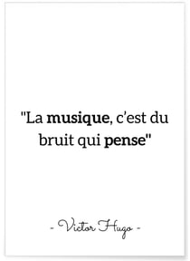 Affiche Victor Hugo 'La musique...' | A3 : 29,7x42cm
