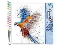 Peinture par Numéro Figured'Art - Perroquet en plein Vol - Kit de Loisir Créatif DIY Numéro d'Art Complet - 40x50cm sans châssis en bois