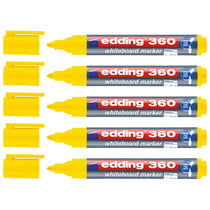 Lot de 5 marqueurs tableau blanc - EDDING 360 - Pointe ronde 1,5-3 mm - Jaune