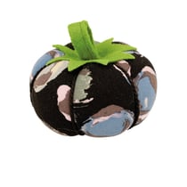 Tomate porte-épingles 8cm bulles bleues vertes fonds noir