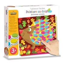 Créa Lign - Tableaux faciles - peinture au doigt - Animaux colorés