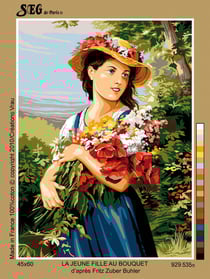 Canevas antique La jeune fille au bouquet Bubler 45x60cm