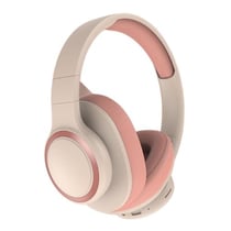 Casque Audio Bluetooth Sans Fil Réduction De Bruit 49h Autonomie Couleur Abricot Rose YONIS