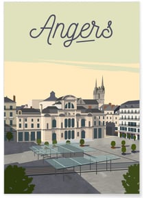 Affiche ville Angers 2 | A3 : 29,7x42cm