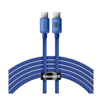 Baseus Câble USB-C vers USB-C 100W Série Crystal Shine Charge et Synchronisation 2m Bleu