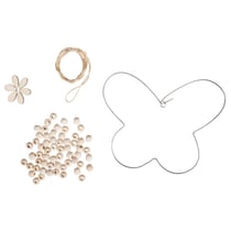 Kit: Papillen en fil av.perles en bois, 17,5x13cm, à suspendre,