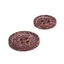 Lot de 6 boutons écorces de riz rouge beaujolais