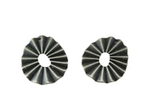 2 Breloques plissées rond ajouré 22*18mm bronze
