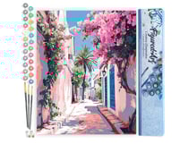 Peinture par Numéro Figured'Art - Ruelle fleurie - Kit de Loisir Créatif DIY Numéro d'Art Complet - 40x50cm sans châssis en bois