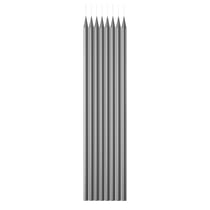 Bougie métallisée - 15,3cm - lot de 24 - argent