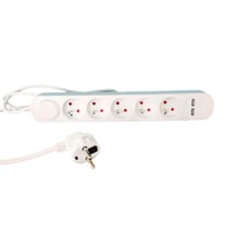 Bloc Multiprise 5 Prises avec USB et Interrupteur