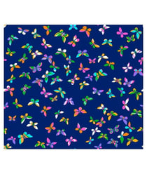 Tissu coton papillons de 150 cm de largeur 007 Bleu marine vendu par 50 cm