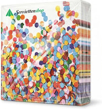 Lot de 20 serviettes de table Amscan - Confettis 60e Anniversaire - Papier - Multicolore - 33 cm