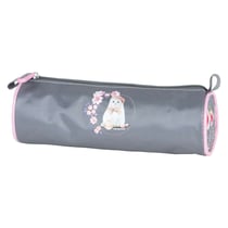 Trousse ronde Teo Jasmin Chat Jasmine 22 CM - Haut de gamme Gris