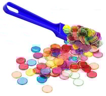 Baton magnetique bleu + 100 pions de loto - ramasse jetons - kit accessoires bingo