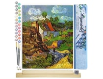 Peinture par Numéro Figured'Art - Van Gogh - Maison Oise - Kit de Loisir Créatif DIY Numéro d'Art Complet - 40x50cm toile roulée + châssis en bois à monter