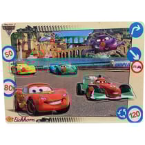 Puzzle en bois disney cars - 9 pieces - eichhorn - puzzle a encastrer - puzzle avec boutons