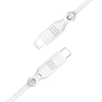 JUST GREEN Câble USB-C / Lightning 1.2m 2.4A Charge et Synchronisation 12W Blanc