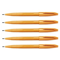 Lot de 5 stylos feutres pointe moyenne - Pentel Sign Pen S520-Y - Ocre