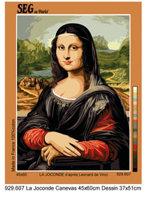 Canevas antique La Joconde 45x60cm
