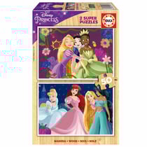 Puzzles 2 X 50 pcs disney princess en bois
