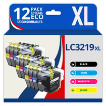 123CONSOMMABLES - LC3219XL Cartouches encre compatible avec Brother LC3219XL LC3219 LC3217 pour Brother MFC-J5330DW J5730DW J6930DW J5930DW J6530DW J6935DW (3 Noir / 3 Cyan / 3 Magenta / 3 Jaune) - 123CONSOMMABLES