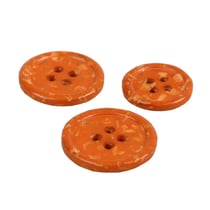 Bouton rond 4 trous bouteilles recyclées orange rouille
