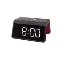 Nedis Réveil avec Fonction Chargeur Sans Fil Qi 15W et Snooze Modèle WCACQ30BK Noir