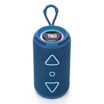 Enceinte Bluetooth Portable Sans Fil Stéréo 3D Subwoofer Avec Lumière Ambiance LED Et Support FM Bleu YONIS