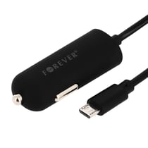 Chargeur allume-cigare 2,1A connecteur Micro-USB - Câble intégré 1.20m Forever