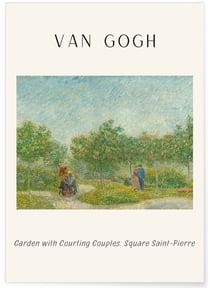 Affiche Van Gogh - Garden with Courting Couples | A3 : 29,7x42cm
