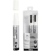 Feutres à craie, trait 3+6+15 mm, blanc, 3 pièces/ 1 Pq.