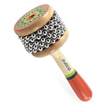 Mini cabassa en bois couleur estivale - Djeco - Orange