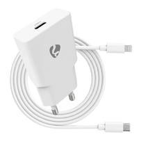 Nedis Chargeur Secteur GaN 20W USB-C Power Delivery avec Câble Lightning 1m Blanc