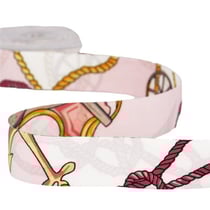 Bobine 15m Ruban foulard Blanc et rose