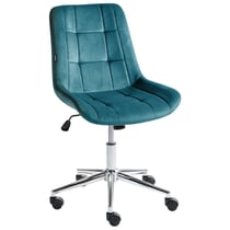 Chaise de Bureau Bleu Sarcelle en Velours Pivotante avec Assise et Dossier Hauteur Réglable Style Moderne