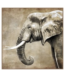 Carré simili cuir 44x44 cm éléphant