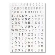 Stickers chiffres et alphabet transparents argentés 137 pièces