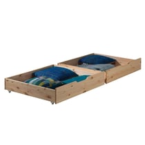 PINO Lot de 2 Tiroirs Pin Massif Naturel 97,5 x 88,5 x 20 cm