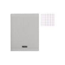 Cahier - A4 (21x29,7cm) - Grands carreaux - 48 pages - Polypro - sans spirale - Gris