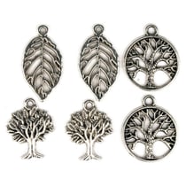 MégaCréa DIY - Breloque en métal nature Argenté 17 à 24 mm 6 pièces