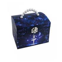 Grande Boite à Bijoux Musicale Danseuse Etoile -Vanity Case Bleu Nuit