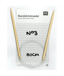 Aiguilles à tricoter circulaires bambou de 3 à 10mm X 80 cm - Rico Design taille n°3