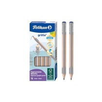 Lot de 12 crayons graphite PELIKAN Griffix - Triangulaire - Dureté HB - Mine 3,5 mm