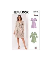 Patron New Look 6749 - Robe boutonnée du 34 au 44 (FR) taille n°FR 34-44