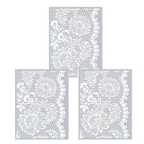 3 pochoirs pâte polymère dentelle 11,4 x 15,3 cm