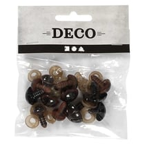 24 nez et yeux pour ours en peluche - 10 à 25 mm